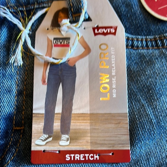 Levi's Girl Low Pro Mid-Rise Cotton Stretch 5-Pocket Denim Jeans SZ 10 Blue NEW - Picture 3 of 7